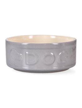 Ciotola in Ceramica per Cani Lettered Dog - Grigio - 1