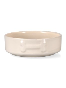 Ciotola in Ceramica per Cani Osso - Crema - 1