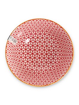 Ciotola in Gress Smaltato - Geometrie Blu e Rosse - 2