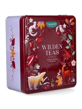 Cofanetto Latta "Wilden Teas" con 4 Scomparti Bordeaux - 1