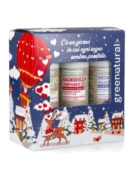Cofanetto Porta Magia Mongolfiera con 3 Bagnodoccia Aloe e Olivo, Cardamomo e Zenzero, Lino e Riso - 1