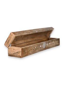 Cofanetto Portaincenso in Legno di Mango con Fiore della Vita - 1