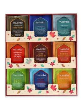 Cofanetto Quadrato "Tisana Collection" con 18 Tisane Biologiche - Rosso - 5