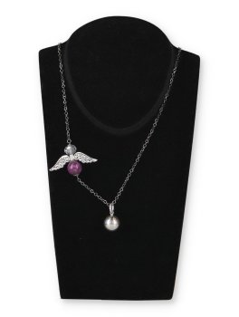 Collana con Bola Chiama Angeli e Ciondolo Pietra Preziosa - 1