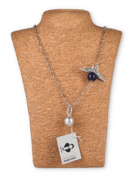 Collana con Bola Chiama Angeli e Ciondolo Pietra Preziosa - 1