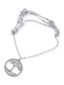 Collana in Argento 925 con Albero della Vita - Placcata Platino - 3