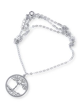 Collana in Argento 925 con Albero della Vita - Placcata Platino - 4