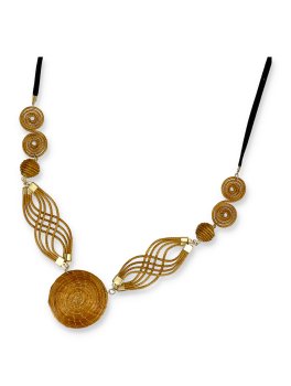 Collana in Oro Vegetale Capim Dourado con Mandala - 3