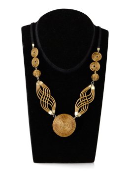Collana in Oro Vegetale Capim Dourado con Mandala - 4