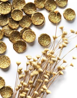 Collana in Oro Vegetale Capim Dourado con Mandala - 5