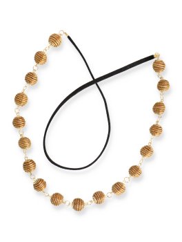 Collana in Oro Vegetale Capim Dourado con Sfere - 2