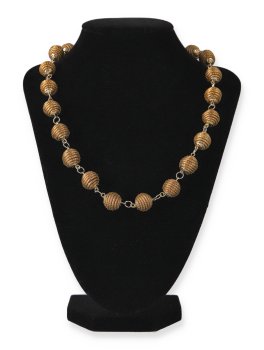 Collana in Oro Vegetale Capim Dourado con Sfere - 1