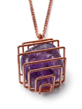 Collana Portagioie Quadrata in Rame - 3