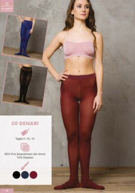 Collant in Fibra di Ricino 50 Denari - Colore Nero - 4
