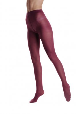 Collant in Fibra di Ricino 50 Denari - Colore Marsala - 1