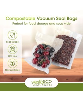 Confezione VestaEco - 50 Sacchetti Goffrati Biodegradabili per Sottovuoto - 6
