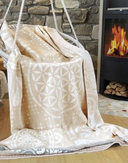 Coperta in Cotone Biologico con Fiore della Vita - 3