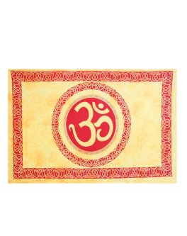 Copriletto Singolo Om e Mandala con Treccia Celtica - Giallo Rosso - 1
