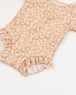 Costume Intero Bimba con Maniche Corte UV50+ - Rosy Garden - 3