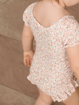 Costume Intero Bimba con Maniche Corte UV50+ - Rosy Garden - 5