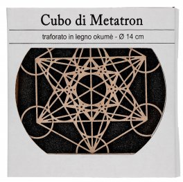 Cubo di Metatron Traforato in Legno Okumè - 2