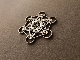 Cubo di Metatron Traforato in Legno Okumè - 5