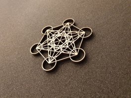 Cubo di Metatron Traforato in Legno Okumè - 3