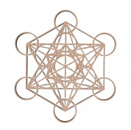 Cubo di Metatron Traforato in Legno Okumè - 1