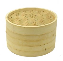 CuociVapore Bambù 2 Piani con Coperchio - Grande
