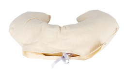 Cuscino Mezzaluna Cervicale Imbottito con Pula di Farro - Panna - 2