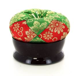 Piccolo Cuscino per Campana Tibetana (Rosso e Verde) - 1