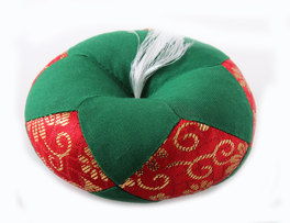 Piccolo Cuscino per Campana Tibetana (Rosso e Verde) - 4