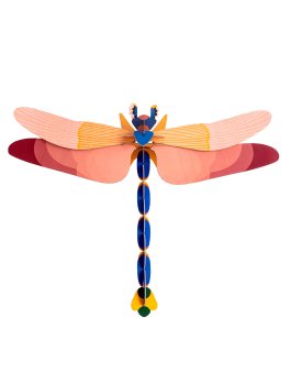 Decorazione da Parete 3D - Pink Dragonfly - 3