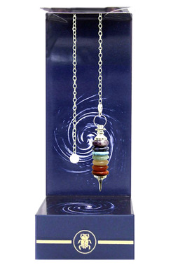 Pendolo Sette anelli Chakra - Deluxe Seven Rings of Chakras Pendulum