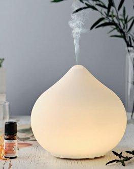 Diffusore Ultrasuoni in Vetro Opalino per Essenze ed Oli Essenziali con Luci Colorate - Drop - 8