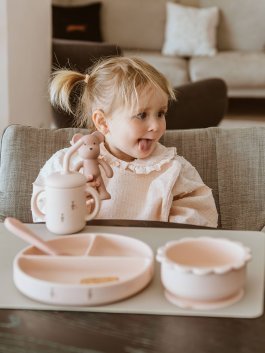 Dinner Set in Silicone - Fawn Pink - 6