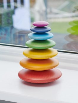 Dischi Arcobaleno in Legno da Impilare - 5