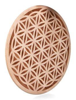 Disco Inciso in Legno di Faggio – Fiore della Vita - 2
