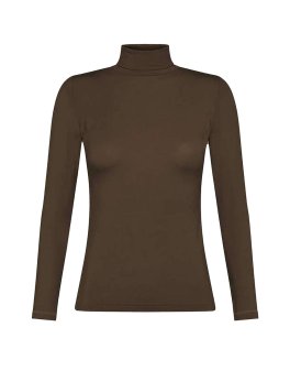 Dolcevita Girocollo in Tencel a Manica Lunga - Moka - 1