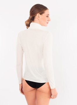 Dolcevita in Tencel™ e Cashmere a Manica Lunga - Burro - 3