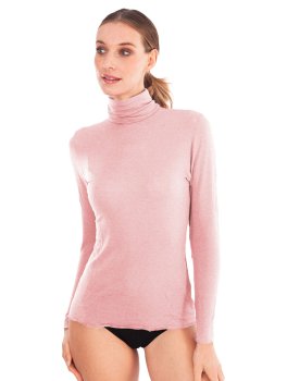 Dolcevita in Tencel™ e Cashmere a Manica Lunga - Cipria - 1