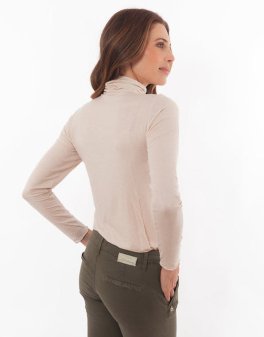 Dolcevita in Tencel™ e Cashmere a Manica Lunga - Conchiglia - 3