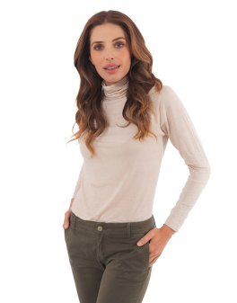 Dolcevita in Tencel™ e Cashmere a Manica Lunga - Conchiglia - 1