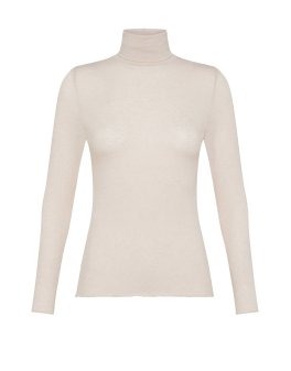 Dolcevita in Tencel™ e Cashmere a Manica Lunga - Conchiglia - 1