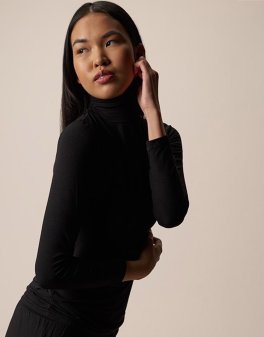 Dolcevita in Tencel™ e Cashmere a Manica Lunga - Nero - 2
