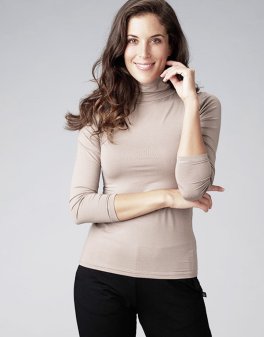 Dolcevita in Tencel™ Fibra di Faggio a Manica Lunga - Conchiglia - 2