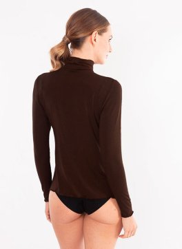 Dolcevita in Tencel™ Fibra di Faggio a Manica Lunga - Moka - 2