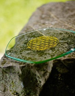 Energy Plate - Piatto Energetico con Fiore della Vita Oro - 3