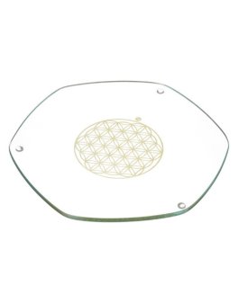Energy Plate - Piatto Energetico con Fiore della Vita Oro - 1