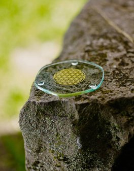 Energy Plate - Piatto Energetico con Fiore della Vita Oro - 2